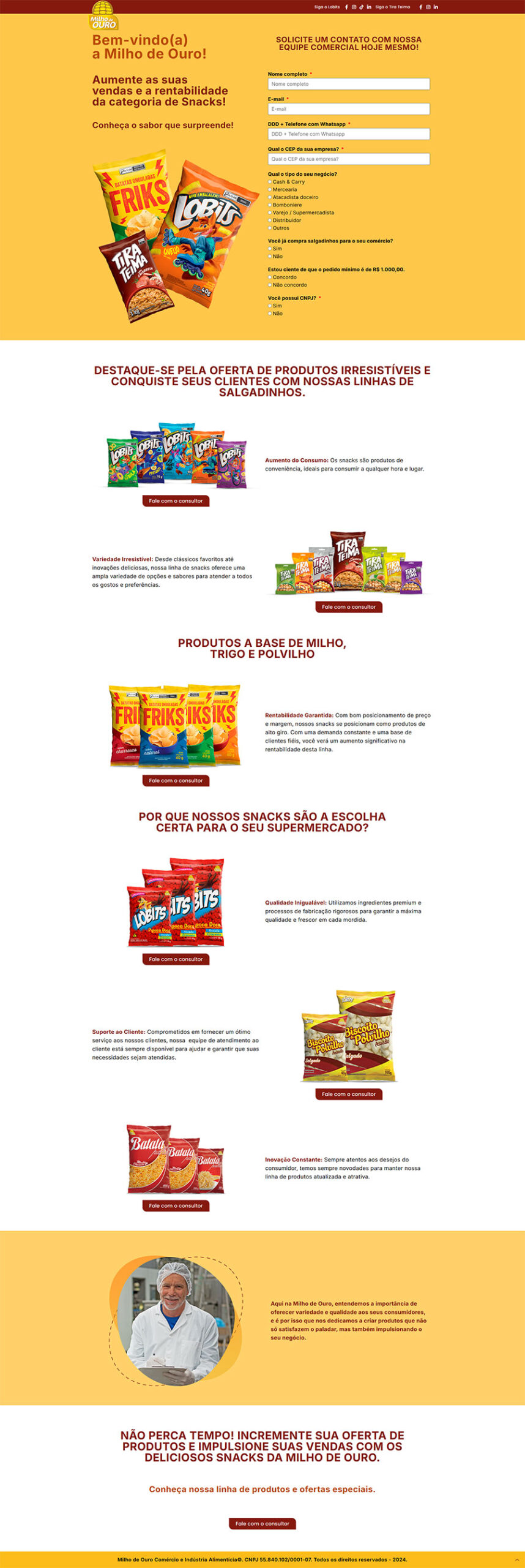 jabes davi cabral site landing page salgadinhos milho de ouro scaled